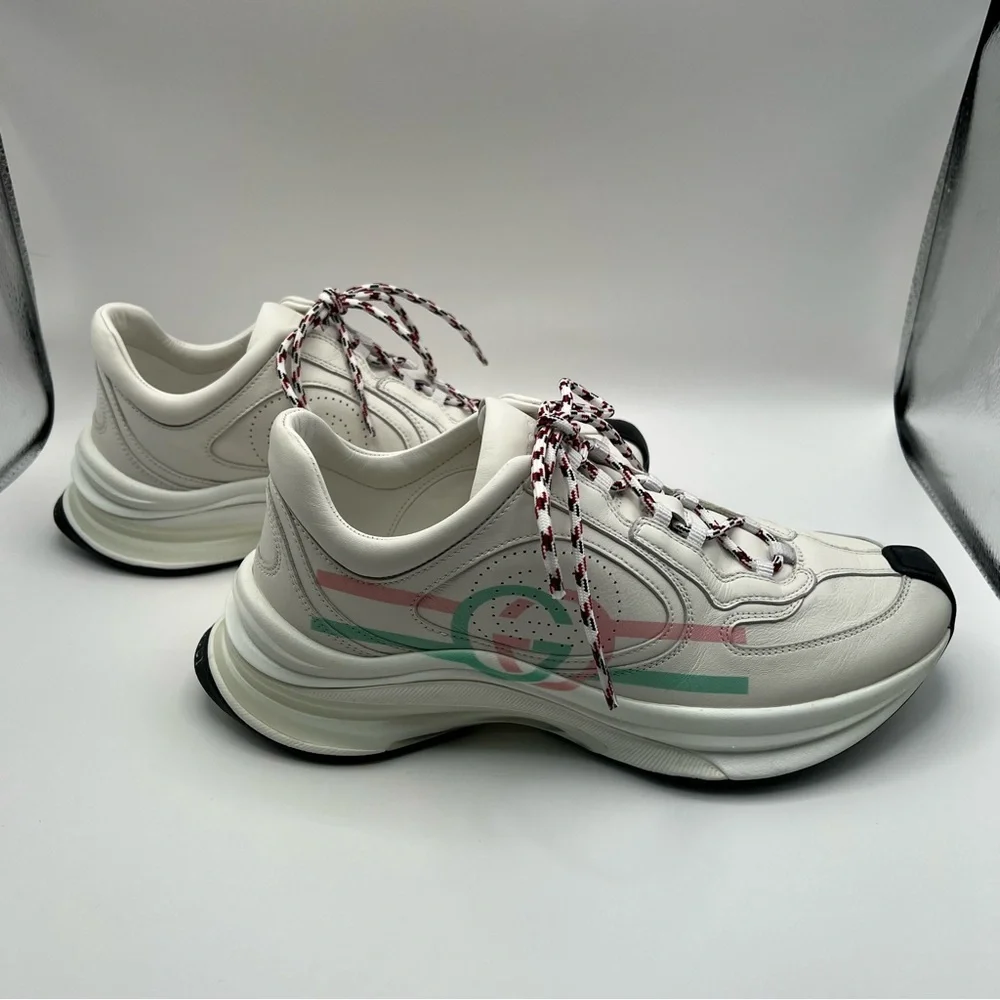 Gucci Run Interlocking GG Logo Ultralight Plutone Leather Sneakers